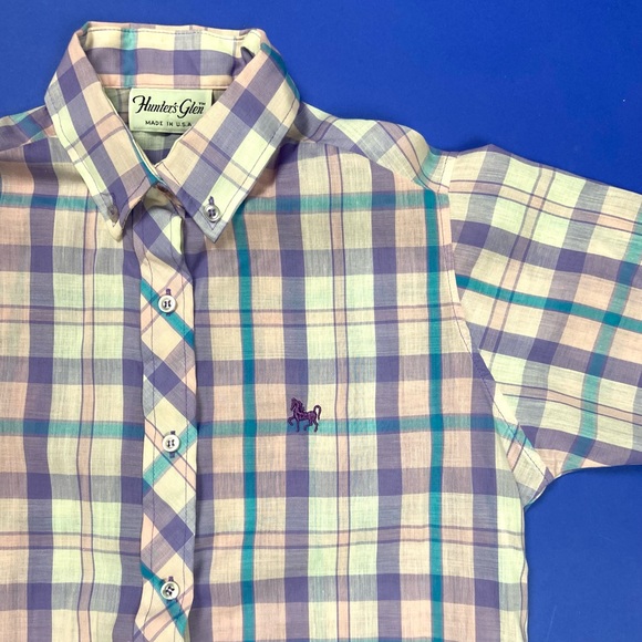 Vintage 90s Plaid Camp Shirt - Picture 2 of 5